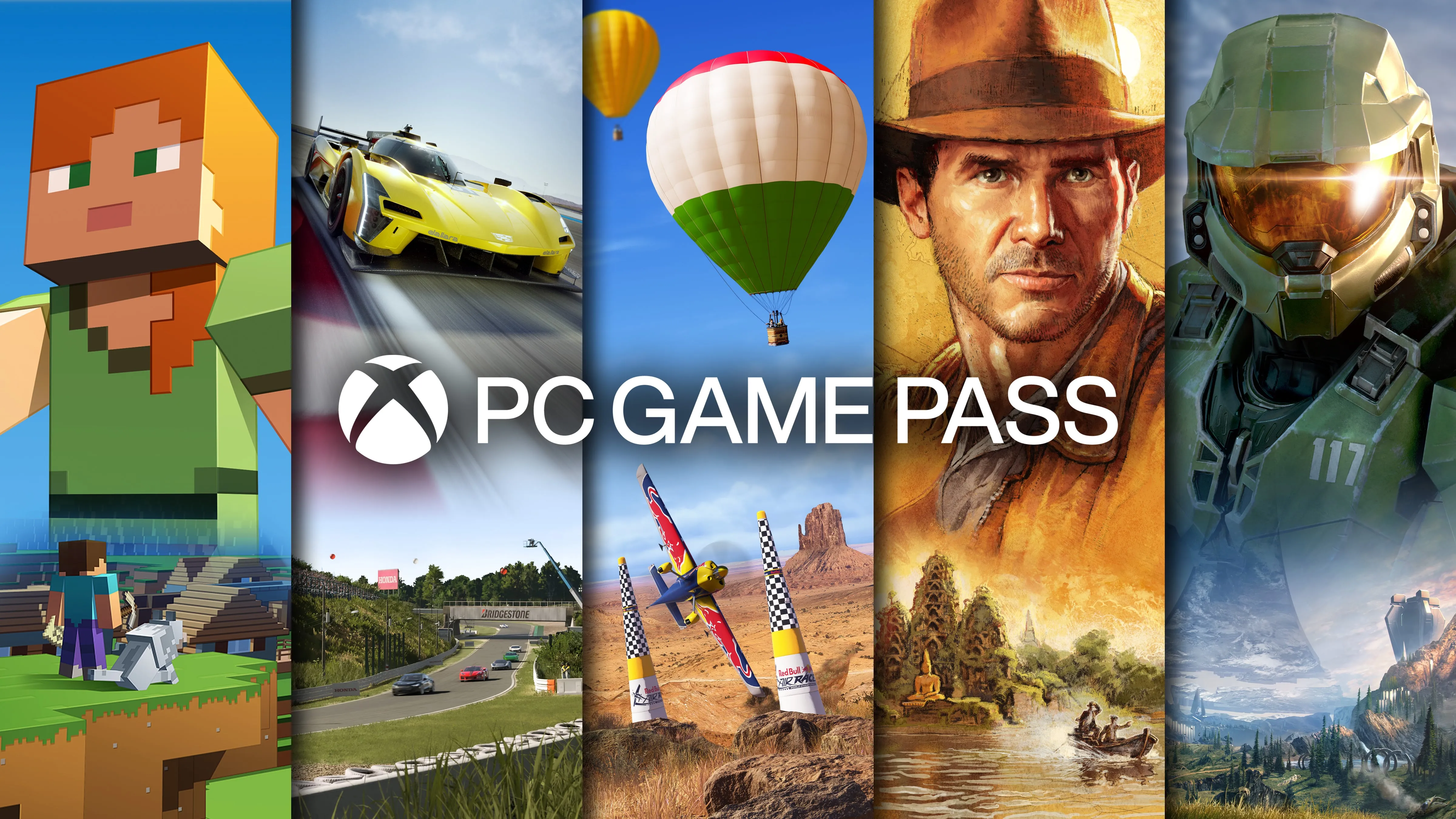 Xbox Game Pass library showcasing a wide range of games across genres.