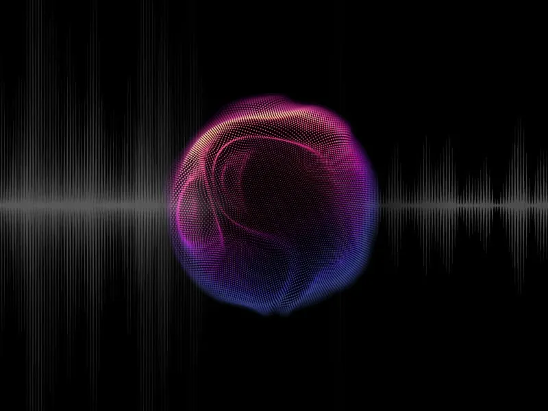 AI noise cancelation visual for clear voice input and reduced background noise.