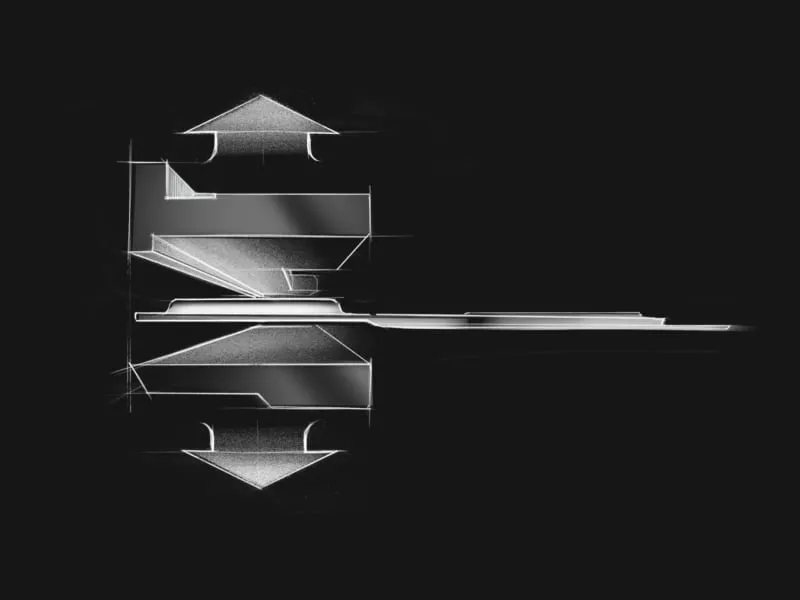 Layered heatsink structure illustrating sandwiched design for improved heat dissipation and cooling efficiency.