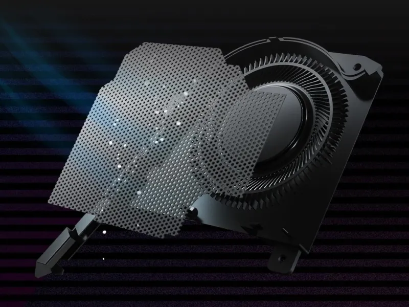 Dust filter mesh and cooling fan design for reduced dust buildup and sustained cooling performance.