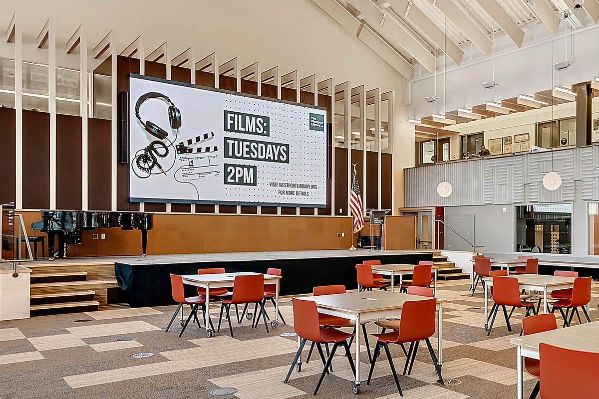 Radiance LED display at Westport Library