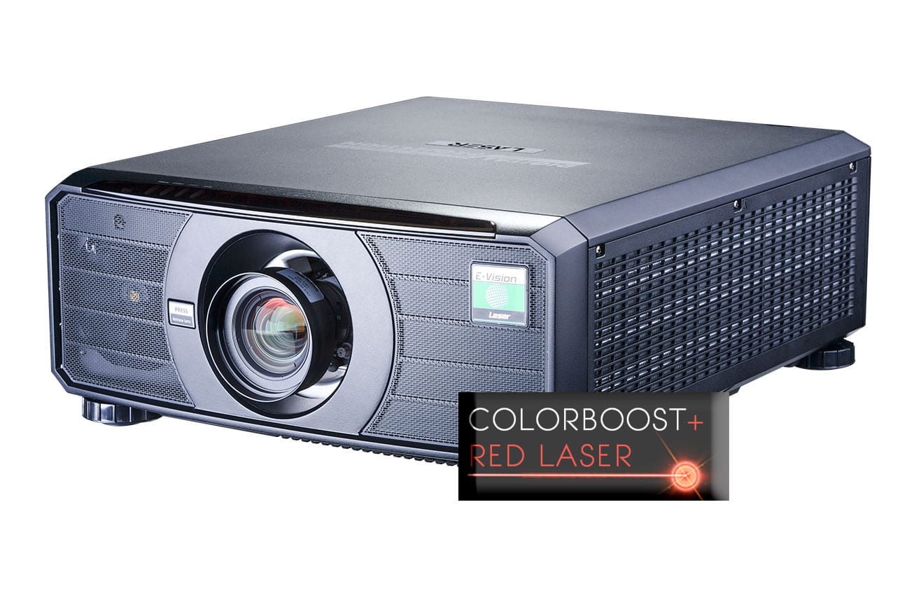 E-Vision Laser 15000 WU projector — three-quarter front view