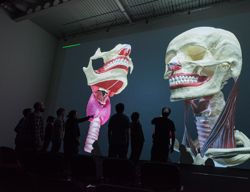 INSIGHT Laser 4K projecting research visualisation at SimVis