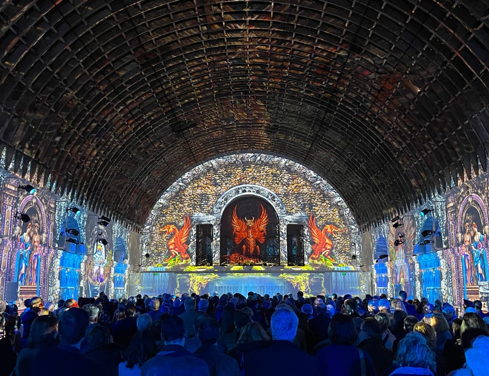 Three E-Vision and six M-Vision projectors lighting the Manège royal interior